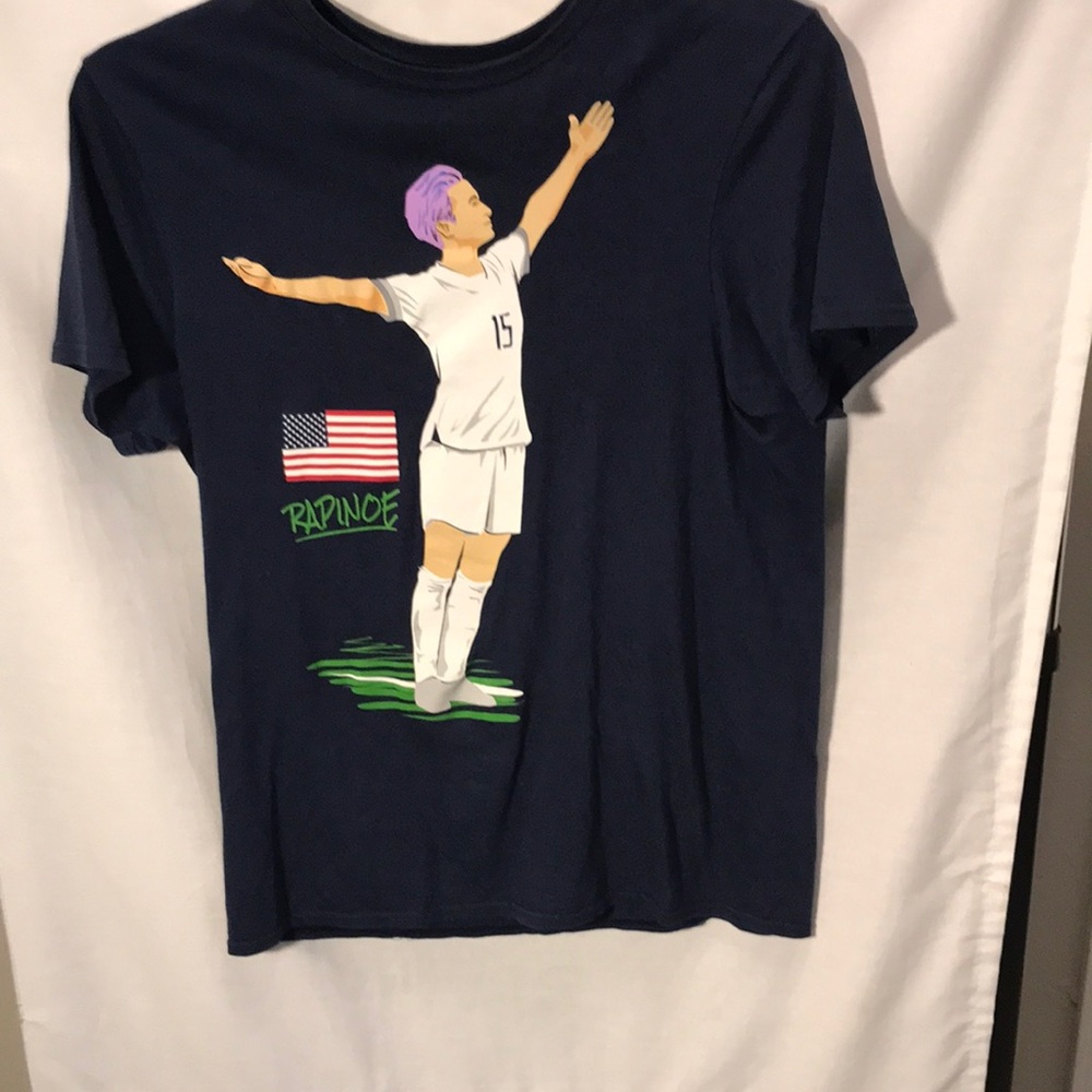 Soccer Rapinoe ladies size M blue short sleeved T-shirt